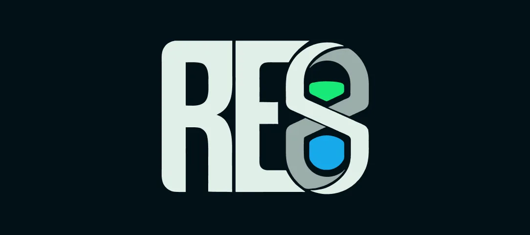 The RE8 logo and wordmark lockup