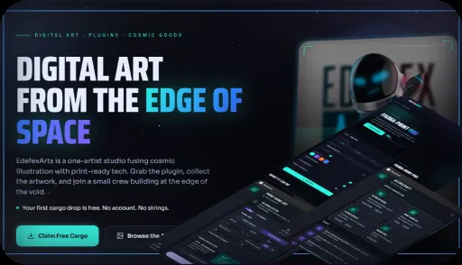 The AstroCraft site, showing the plugin alongside its artwork drops